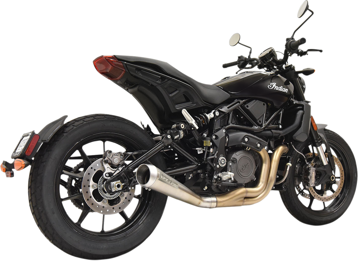 BASSANI XHAUST Silenciador Megáfono Corto de 4" sin Convertidor Catalítico - Montaje Bajo Indian FTR 1200 8F127SS 