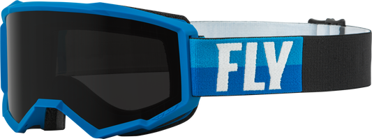 FLY RACING Zone W/C Goggle Blue/Black W/Dark Smoke Hydrophoc Lens 37-51673