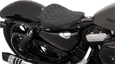 DRAG SPECIALTIES Bobber Solo Seat - Double Diamond - Silver Stitch - '10-'22 XL 0804-0740