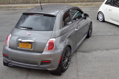 Rally Armor 12-18 Fiat 500 (Pop/Sport/Lounge/Abarth) Black UR Mud Flap w/ Grey Logo MF25-UR-BLK/GRY