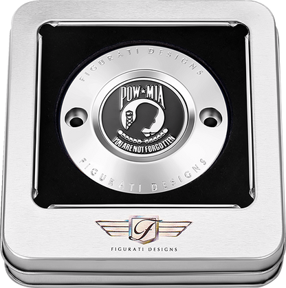 FIGURATI DESIGNS Timing Cover - 2 Hole - POW MIA - Stainless Steel FD50-TC-2H-SS