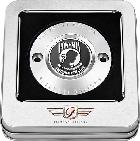 FIGURATI DESIGNS Timing Cover - 2 Hole - POW MIA - Stainless Steel FD50-TC-2H-SS