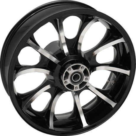 COASTAL MOTO Rear Wheel - Largo 3D - Single Disc/ABS - Black Cut - 18"x5.50" - '09+ FL 3D-LGO185BC-ABS