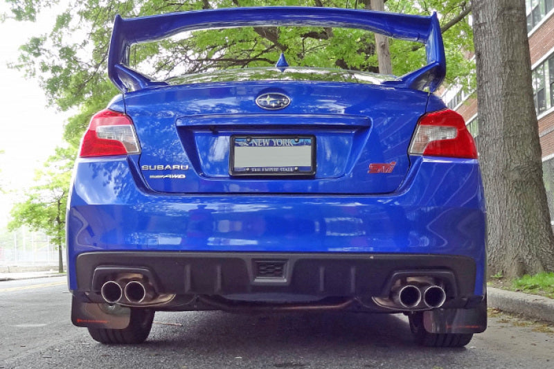 Rally Armor 15+ Subaru WRX & STi Sedan Only UR Black Mud Flap w/ Silver Logo MF32-UR-BLK/SIL