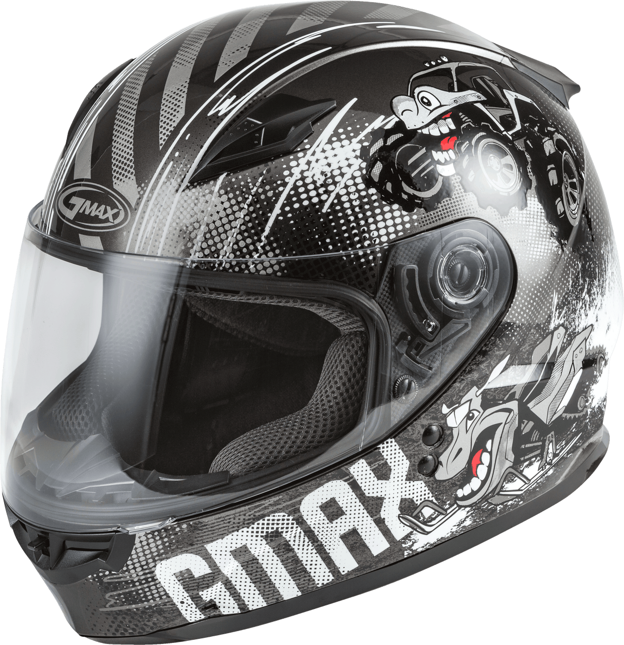 GMAX Youth Gm-49y Beasts Full-Face Helmet Dark Silver/Black Ym G1498541