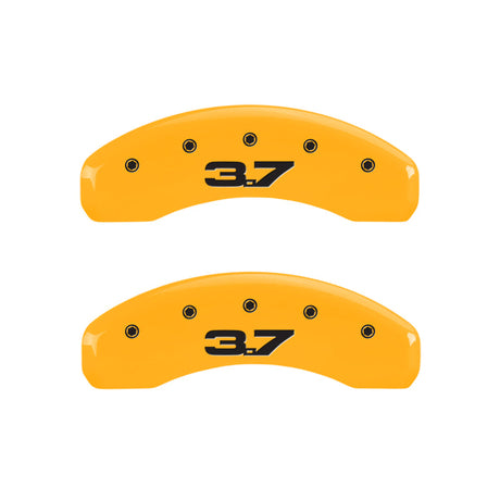 MGP 4 Caliper Covers Engraved Front 2015/Mustang Engraved Rear 2015/Bar & Pony Black finish slvr ch 10202SMB2BK