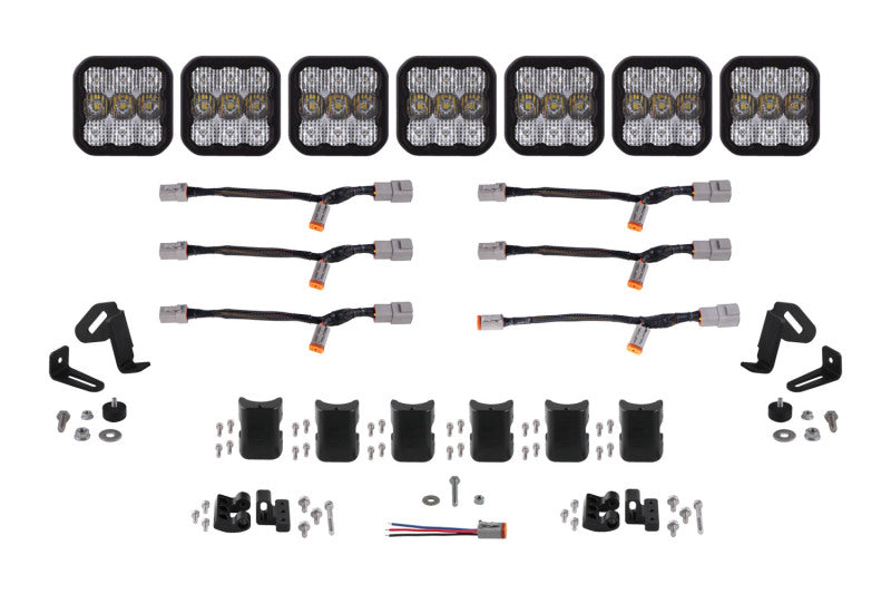 Diode Dynamics SS5 Pro Universal CrossLink 7-Pod Lightbar - White Combo DD7246
