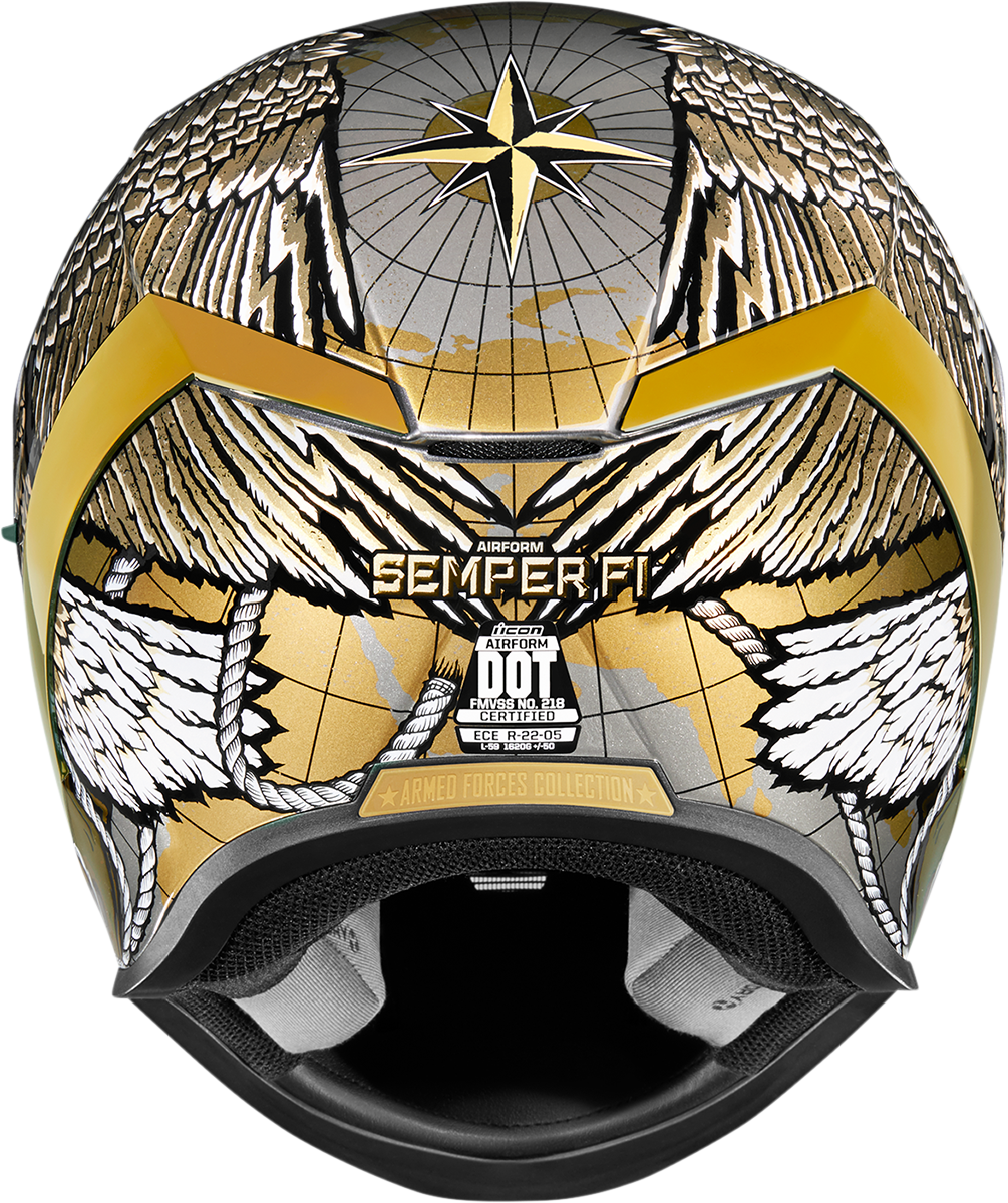 ICON Airform™ Helmet - Semper Fi - Gold - Medium 0101-13665