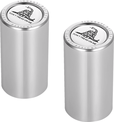 FIGURATI DESIGNS Docking Hardware Covers - Don't Tread On Me - Long - Stainless Steel FD40-DC-2545-SS