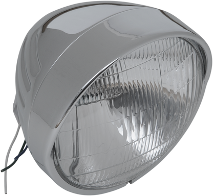 DRAG SPECIALTIES Headlight with Visor 6-1/2" - Grooved 20-0338-BXLB1