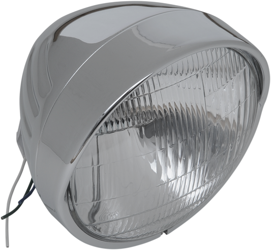 DRAG SPECIALTIES Headlight with Visor 6-1/2" - Grooved 20-0338-BXLB1