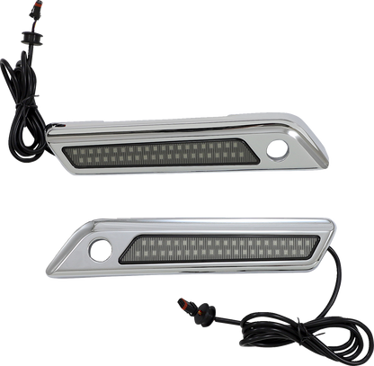 CUSTOM DYNAMICS Latch Light - Saddlebag - Dual Color - Smoke - Chrome CD-SBL-DC4-SC