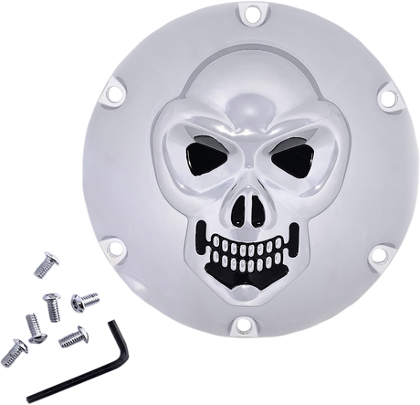 DRAG SPECIALTIES Skull Derby Cover - Chrome - 6 Hole 33-0067SKD
