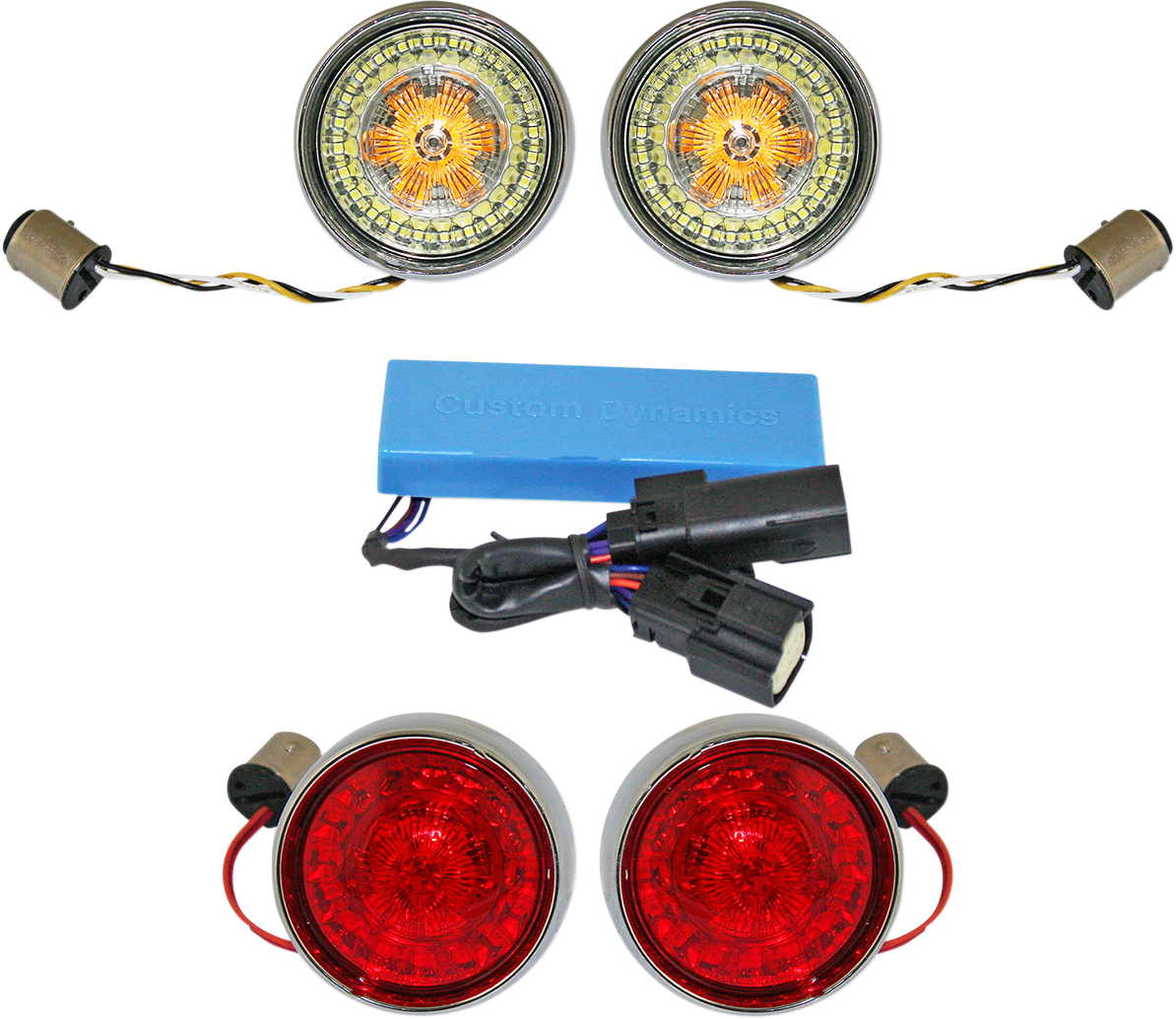 CUSTOM DYNAMICS Full Bullet Turn Signal Conversion Kit - Chrome PB-SS-BB-C