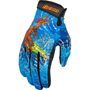 ICON Hooligan™ Dino Fury Gloves - Blue - 2XL 3301-4639