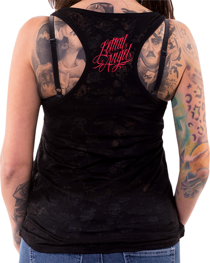 LETHAL THREAT Women's Armtat Tank Top - Black - 1XL LA206061X