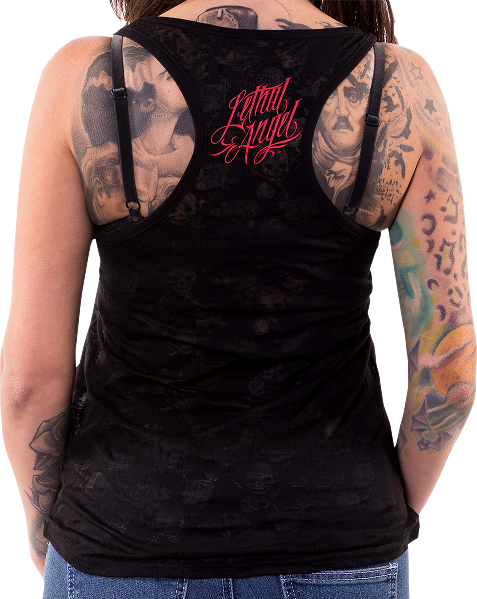 LETHAL THREAT Women's Armtat Tank Top - Black - 2XL LA206062X