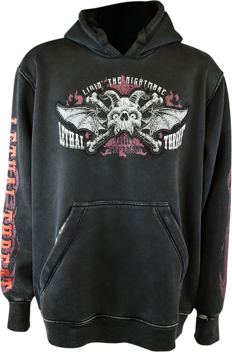 LETHAL THREAT Livin' the Nightmare Hoodie - Black - Large HD84065L