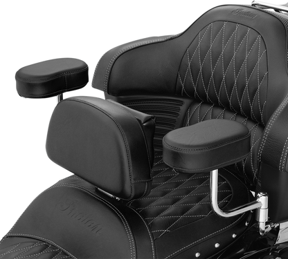 SHOW CHROME Deluxe Armrest - Passenger - Black - Indian 30-202