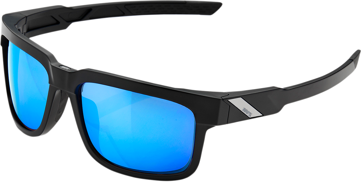 100% Type-S Sunglasses - Black - Blue Mirror 61032-019-75