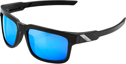 100% Type-S Sunglasses - Black - Blue Mirror 61032-019-75