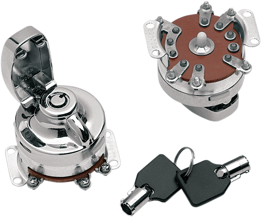 DRAG SPECIALTIES Interruptor de encendido de 6 polos - Llave redonda 21-0202PAE-BC1 