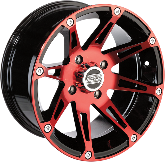 MOOSE UTILITY Wheel - 387X - Rear - Anodized Red/Black - 14x8 - 4/156 - 4+4 387MO148156BWR4