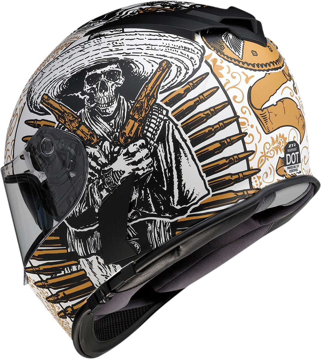 Z1R Warrant Helmet - Sombrero - White/Gold - Small 0101-14165