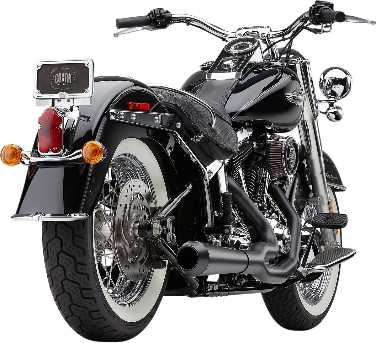 COBRA El Diablo Exhaust - Black - '12-'17 Softail N/F FXSB/FXSE MODELS 6483B