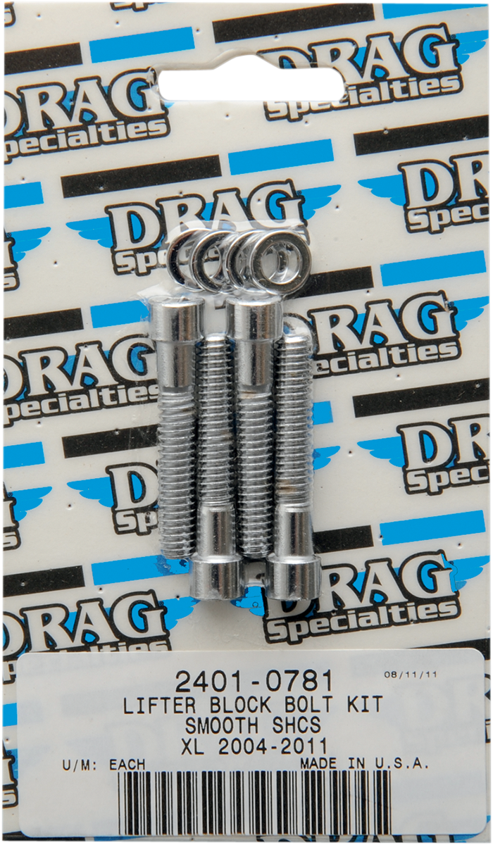 DRAG SPECIALTIES Kit de pernos lisos izquierdo - Negro - XL MK688S