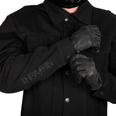 THRASHIN SUPPLY CO. Highway v2 Denim Riding Jacket - Black - 3XL TMJ-10-13