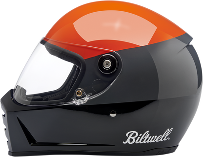 BILTWELL Lane Splitter Helmet - Gloss Podium Orange/Gray/Black - XL 1004-550-105