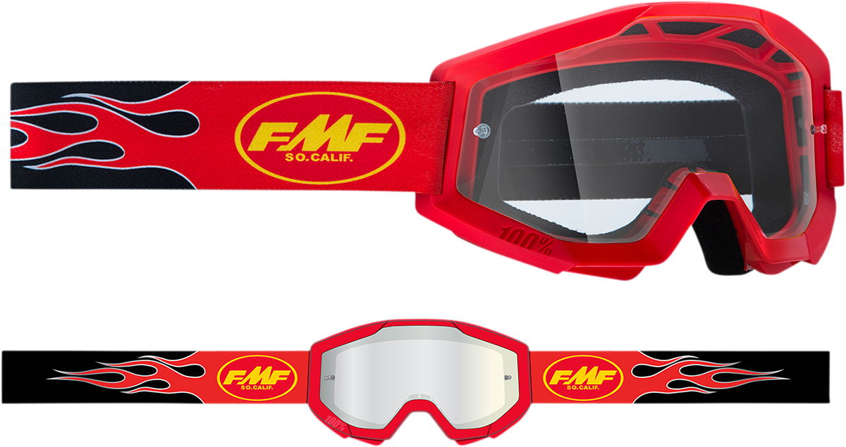 Gafas FMF Youth PowerCore - Llama - Rojo - Transparente F-50054-00004 2601-3018 