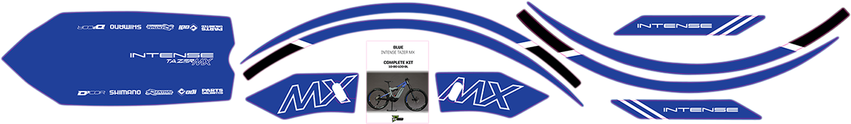D'COR VISUALS Graphics Kit for Tazer MX - Blue 10-80-100-BL