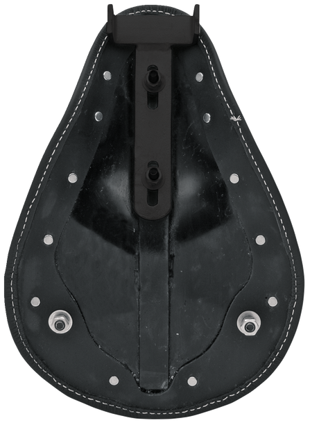 DRAG SPECIALTIES Seat - Spring Solo - Low-Profile - Small - Black Leather/White Stitching 0806-0028