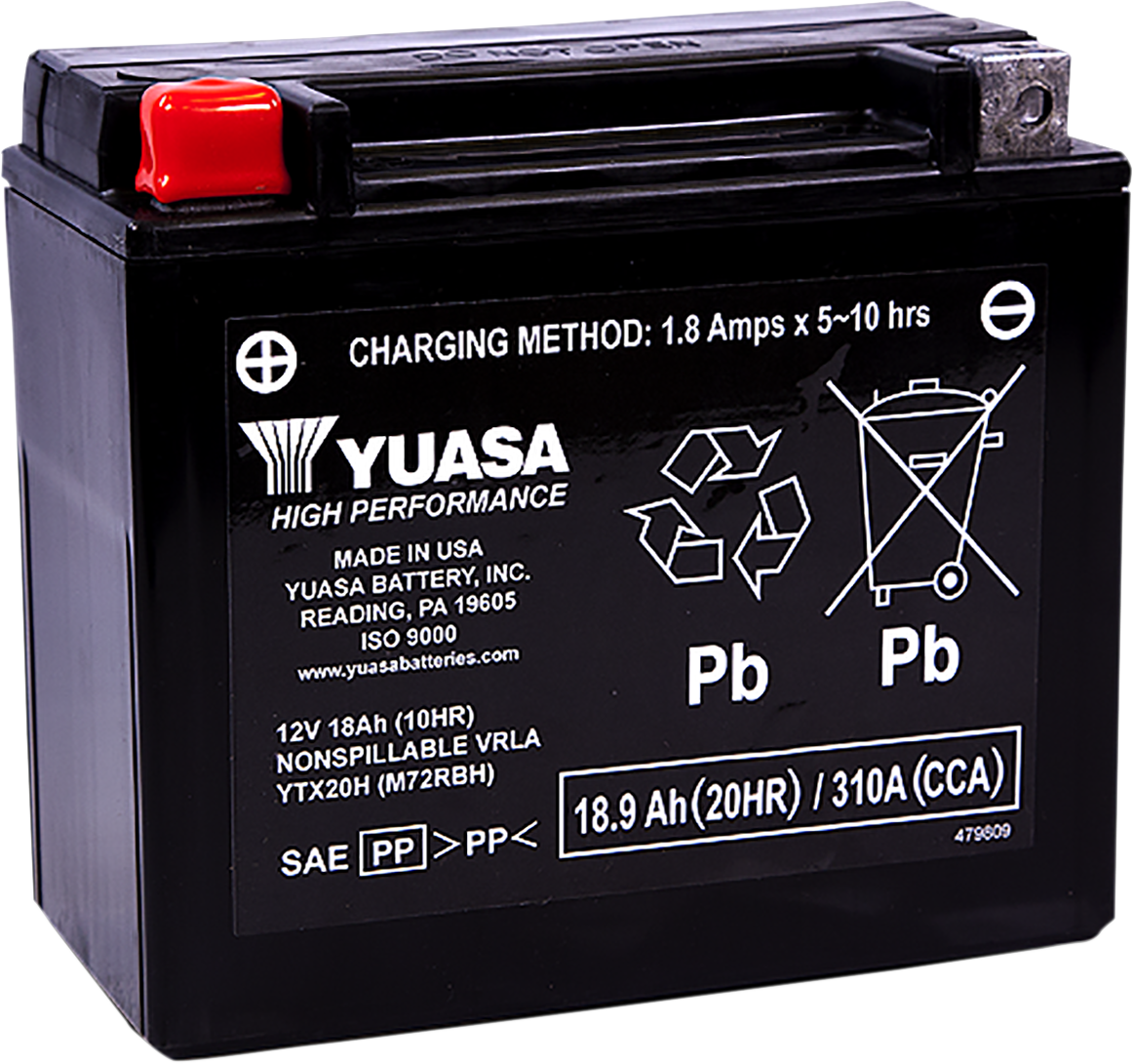 YUASA AGM Battery - YTX20H YUAM72RBH