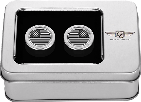 FIGURATI DESIGNS Docking Hardware Covers - American Flag - Short - Contrast Cut - Stainless Steel FD26-DC-2530-SS