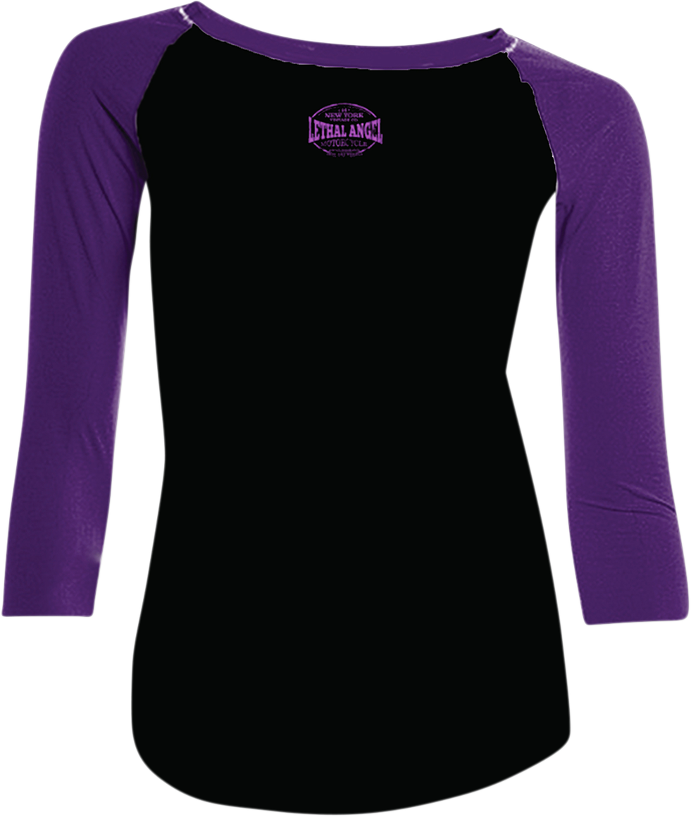 LETHAL THREAT Women's Control T-Shirt - Black/Purple - Small LA20608S