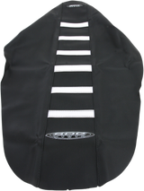 SDG 6-Ribbed Seat Cover - White Ribs/Black Top/Black Sides 95941WK