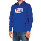 100% Official Fleece Zip-Up Hoodie - Royal - Small 20032-00020