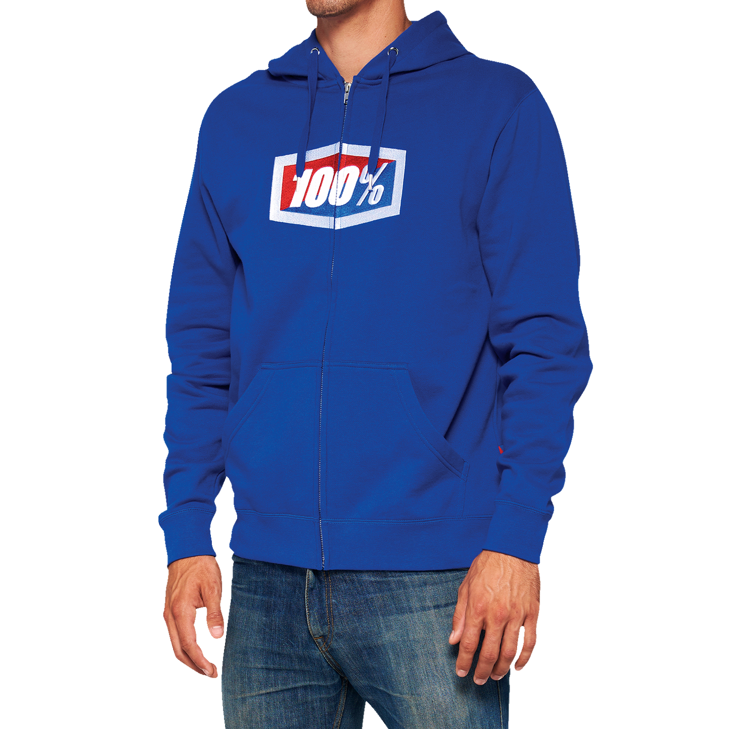 100% Official Fleece Zip-Up Hoodie - Royal - Medium 20032-00021