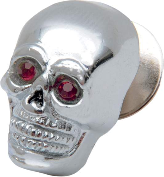 DRAG SPECIALTIES Skull with Red Eyes - Small - Chrome 74401R