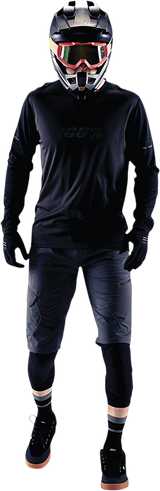 100% Ridecamp Jersey - Long-Sleeve - Black/Charcoal - XL 40028-00003