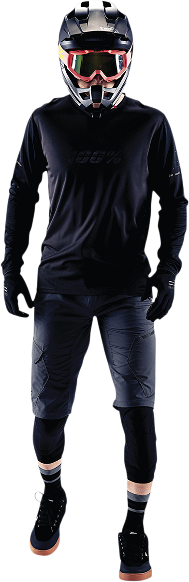 100% Ridecamp Jersey - Long-Sleeve - Black/Charcoal - Large 40028-00002