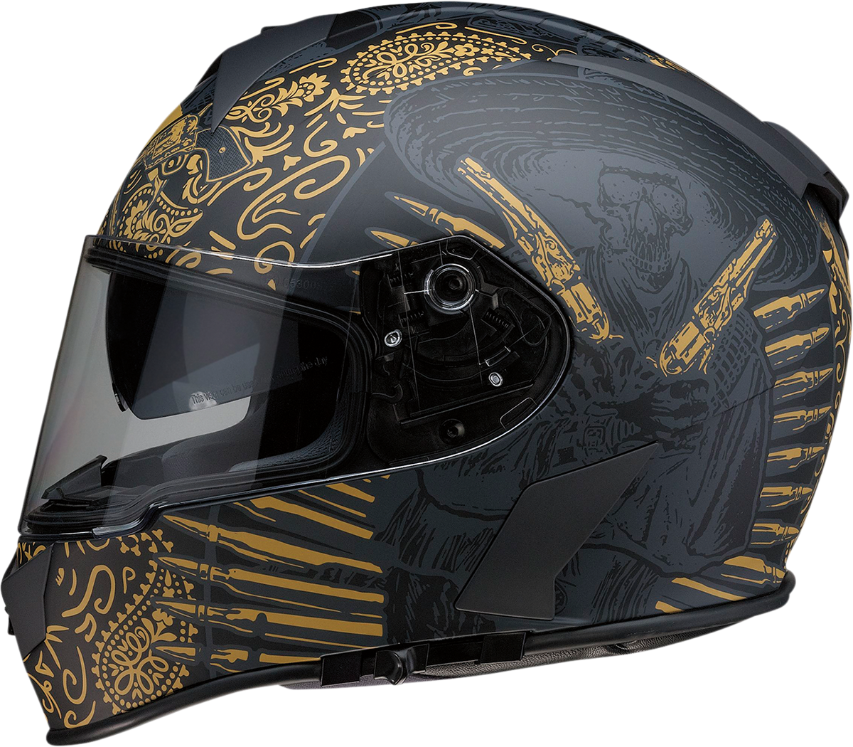 Z1R Warrant Helmet - Sombrero - Black/Gold - Medium 0101-14172