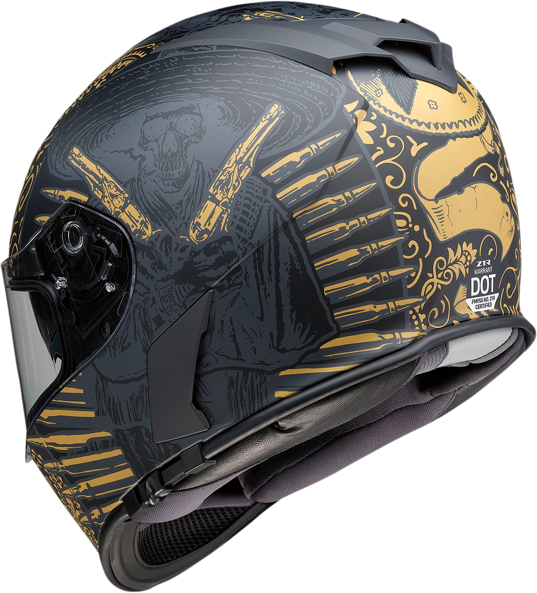 Z1R Warrant Helmet - Sombrero - Black/Gold - 2XL 0101-14175