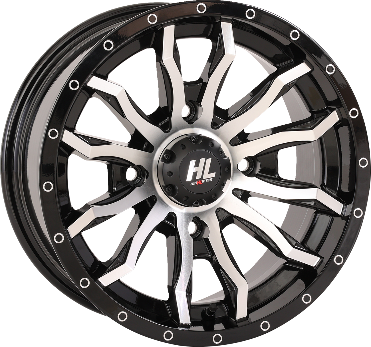 HIGH LIFTER Wheel - HL21 - Front/Rear - Gloss Black w/Machined - 22x7 - 4/137 - 4+3 (+10 mm) 22HL21-1137