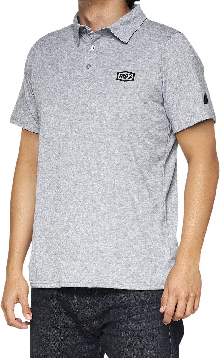 100% Corpo Polo Shirt - Heather Gray/Black - XL 35019-439-13