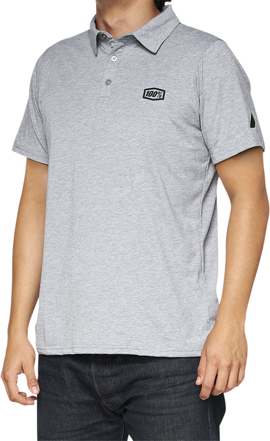 100% Corpo Polo Shirt - Heather Gray/Black - XL 35019-439-13