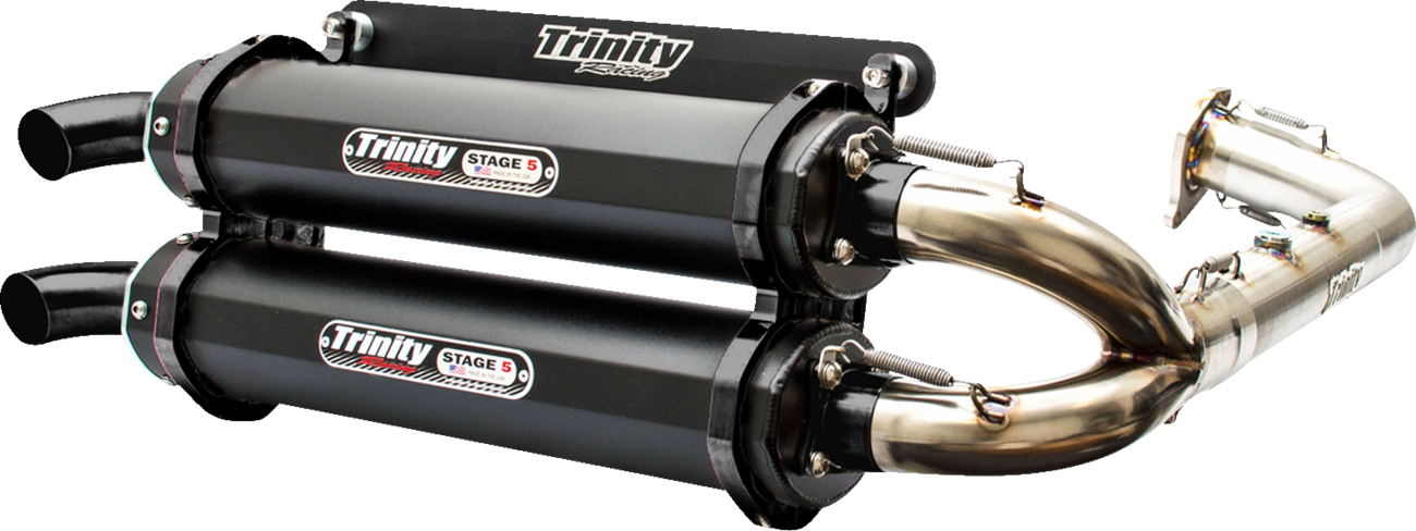 TRINITY RACING Stage 5 Dual Exhaust - Cerakote Black TR-4174D-C2